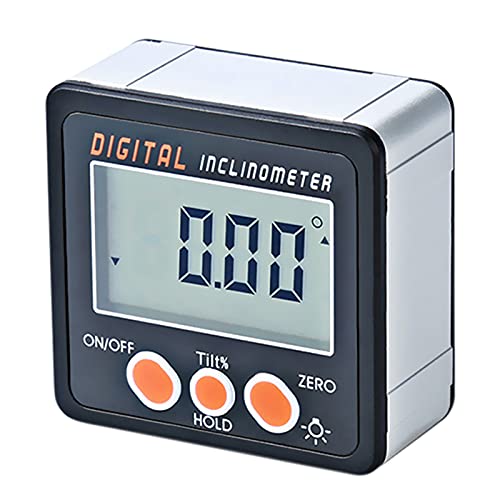 KKnoon Winkelmesser Digital, 4 * 90° Digitaler Neigungsmesser, LCD Winkelsucher Bevel Box, mit Magnetfuß für Holzarbeiten Automobilwartung, Winkelmessgerät Wasserwaage von KKnoon