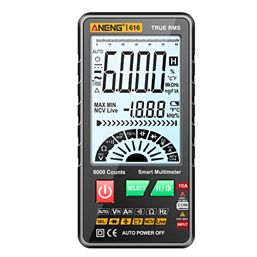 Smart Digital Multimeter Auto Range 6.000 Counts NCV Universal Meter True RMS Handheld Multifunktionaler Tester Voltmeter Amperemeter mit Hintergrundbeleuchtung Taschenlampe AC/DC Spannung Smart Digital Multimeter Auto Range 6.000 Counts NCV Universal Meter True RMS Handheld Multifunktionaler Tester Voltmeter Amperemeter mit Hintergrundbeleuchtung Taschenlampe AC/DC Spannung von KKnoon