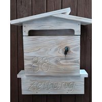 Briefkasten, Postkasten, Mailbox Aus Holz, Shabby Look, Natur Oder Farblich Lasiert, Handarbeitgeschenk von KKreativ
