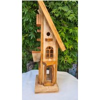 Dekorative Vogelvilla Und Futterhaus in Einem Rustikal Aus Recyceltem Holz Gefertigt. Natur, Ländlich, Handarbeit, Geschenk von KKreativ