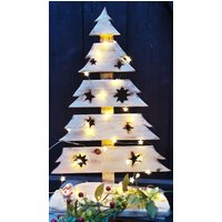 Weihnachtsbaum, Holzbaum, Advent Deko, Garten, Hauseingang, Terrasse, Balkon, Geschenk, Natur Oder Geflammt von KKreativ