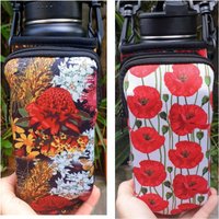 Neu - Xl Größe - Waratah-Wasserflasche Tragetasche Plus Handytasche - Verstellbarer Gurt - Reißverschluss An Der Tasche - Für Große Handys von KKstudioAustralia