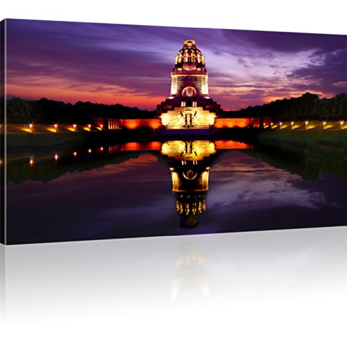 Wandbild Völkerschlachtdenkmal Leipzig Kunstdruck auf Leinwand Kunstdruck - 80x45 cm 1-Teilig: Mehrfarbig von KL KUNSTLAB