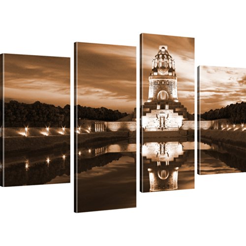 Wandbild Völkerschlachtdenkmal Leipzig Kunstdruck auf Leinwand Kunstdruck - 100x60 cm 4-Teilig: Sepia Wandbild Völkerschlachtdenkmal Leipzig Kunstdruck auf Leinwand Kunstdruck - 100x60 cm 4-Teilig: Sepia von KL KUNSTLAB
