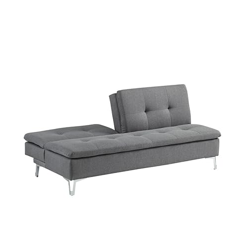 1 x Schlafsofa, Stoff, gepolstert, grau, getuftete Rückenlehne, Wohnzimmermöbel von KLAJHHSSSSSSSSS