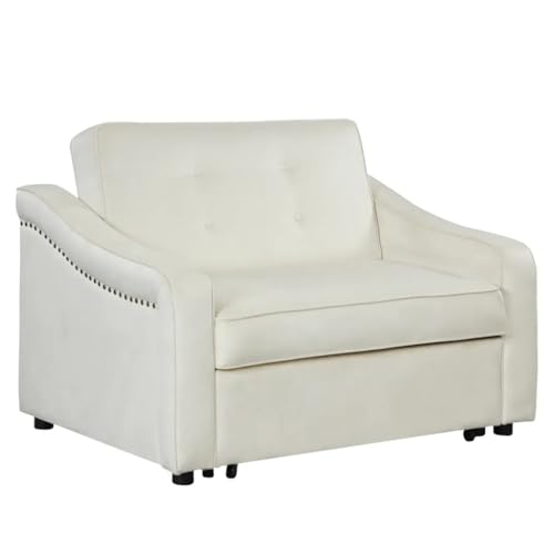 128,5 cm großes umwandelbares Schlafsofa, Couch mit zwei USB-Anschlüssen für Wohnzimmer von KLAJHHSSSSSSSSS