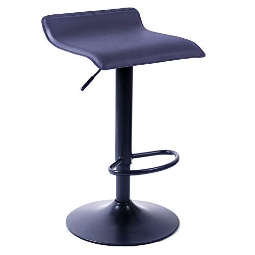 3 Farben optionales Set mit 1 PU-Leder-Barhockern, höhenverstellbare Barstühle, Küche, Pub, Tisch, höhenverstellbare Hocker für Küchentheke, hohe Hocker mit Rückenlehne, Rot (schwarz) von KLAJHHSSSSSSSSS