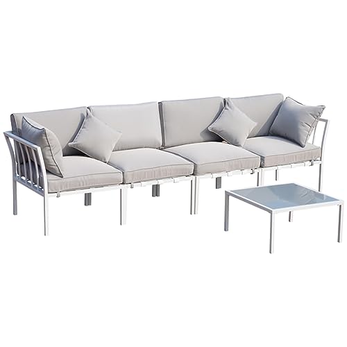 4-teiliges Outdoor-Möbel Terrasse Gesprächssitz-Set für Gärten, Terrassen, Poolseiten (D wie abgebildet) von KLAJHHSSSSSSSSS