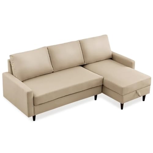 Ausziehbares Schlafsofa, Ecksofa, Bett mit Stauraum, 3-Sitzer, Rechtshänder, 213,4 x 128,3 x 88,9 cm von KLAJHHSSSSSSSSS