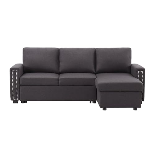 Ausziehbares Schlafsofa, wendbar, L-Form, 3-Sitzer, mit Stauraum, Chaiselongue für Wohnzimmermöbel, 210,8 cm von KLAJHHSSSSSSSSS