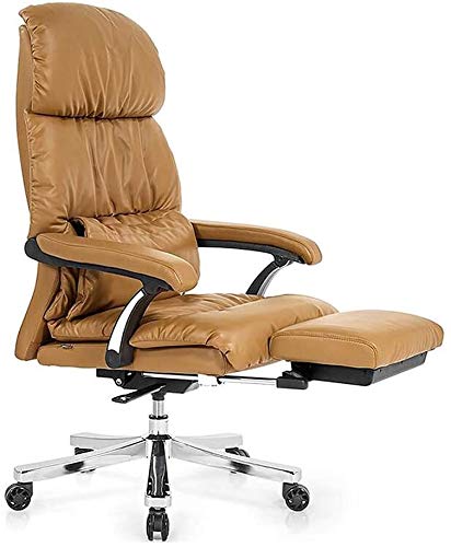 Bürostuhl Schreibtischstuhl Computerstuhl Leder Boss Stuhl liegend Mittagspause Stuhl Arbeitsstuhl (Farbe: Schwarz) (Gelb) von KLAJHHSSSSSSSSS