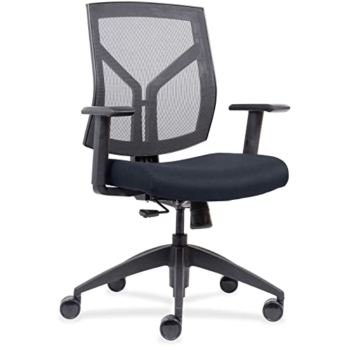 Bürostuhl mit mittlerer Rückenlehne, Netz-Rückenlehne, 66 x 63,5 x 114,3 cm, dunkelblauer Stoff, Schreibtischstuhl, Gaming-Stuhl von KLAJHHSSSSSSSSS