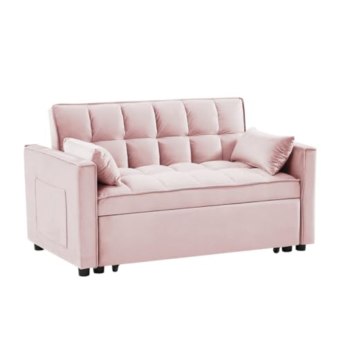 Doppelschlafsofa, kleines Loungesitz, Loungesofa mit verstellbarer Rückenlehne, Kissen, 3-in-1 umwandelbares Schlafsofa von KLAJHHSSSSSSSSS
