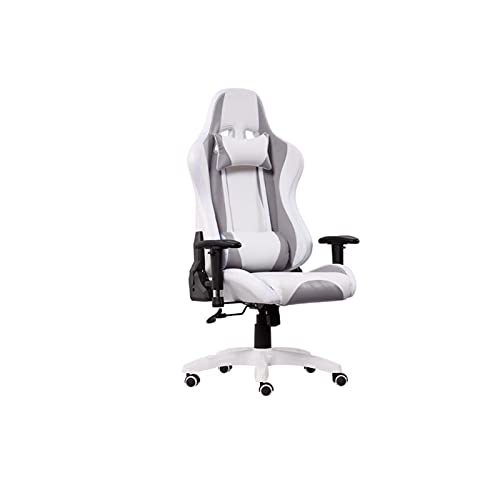 Ergonomische Schreibtischstühle, Computer-Gaming-Stuhl, Bürostuhl, Videospiel-Stuhl, Lederstuhl mit verstellbarer Armlehne und Unterstützung (Farbe: Rot) (Grau) von KLAJHHSSSSSSSSS