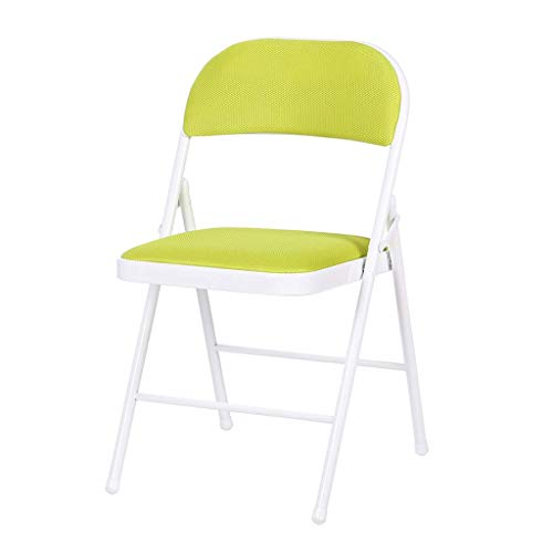 Faltbarer Stuhl, mit Stoff gepolstert, für Büro, Empfang, Schreibtischstühle, einfache Aufbewahrung, Rückenlehne (Farbe: Grau), Farbe: Grün (Farbe: Blau) von KLAJHHSSSSSSSSS
