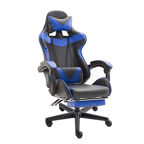 Gaming-Videospiel-Stuhl, PC-Gaming-Stuhl, hohe Rückenlehne, Rennbürostuhl, PU-Leder, Schreibtisch-Rückenlehne, Erwachsenen-Renncomputer-Gaming-Stuhl (Farbe: Gold, Größe: 70 x 70 x 125 cm) (Weiß, 70 x von KLAJHHSSSSSSSSS