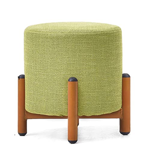 Haushaltshocker aus Holz, modische Schuhwechselhocker, kreativer Wohnzimmer-Sofa-Hocker, kleine runde Hocker. (Farbe: A) (C) von KLAJHHSSSSSSSSS