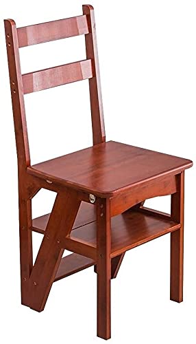 Holz-Tritthocker Klappleiter Stuhl Klappleiter Hocker Multifunktionstreppe Stuhl Doppelnutzung Indoor Ascend Bücherregal 3 (Farbe: A) (B) von KLAJHHSSSSSSSSS