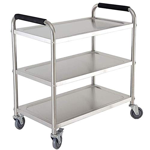 Hotel Warehouse Lenkrollen, Bremsrollen, rutschfester Handlauf, mobil, bequem, einfach zu montieren, Grau, 85 x 45 x 90 cm (Grau, 80 x 40 x 90 cm) von KLAJHHSSSSSSSSS