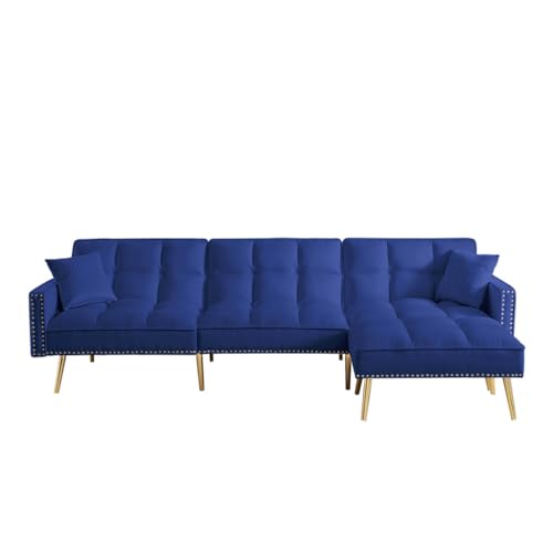 L-förmiges Sofa aus Samt, gepolstert, umwandelbar, modulares Schlafsofa mit Metallbeinen, Wohnzimmer, Wohnmöbel von KLAJHHSSSSSSSSS