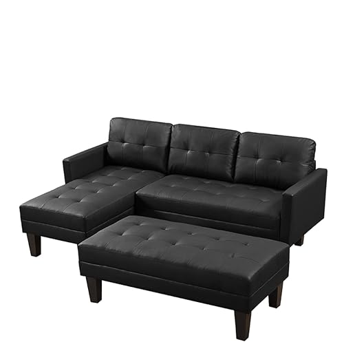 Leder-Sofabett, L-förmiges Sofa, Chaiselongue mit Ottoman-Bank für Wohnzimmer von KLAJHHSSSSSSSSS