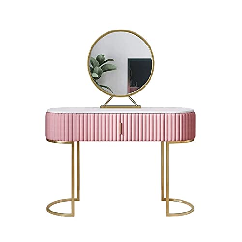 Marmor-Bänke Set Schminktisch mit runden Spiegeln und Hocker für Badezimmer Schlafzimmer Mädchen Eitelkeit als Geschenk von KLAJHHSSSSSSSSS