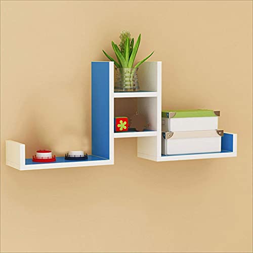 Modernes minimalistisches Wandregal Wand Wohnzimmer Wort Trennwand Regal Wandbehang Wandregal Dekoration Rack Free Punch / Blau Weiß Modernes minimalistisches Wandregal Wand Wohnzimmer Wort Trennwand Regal Wandbehang Wandregal Dekoration Rack Free Punch / Blau Weiß von KLAJHHSSSSSSSSS