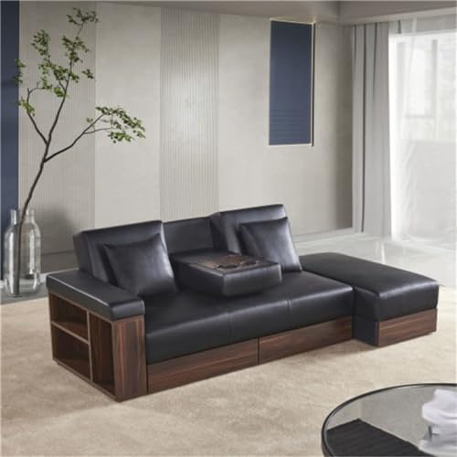 Multifunktionales Sofa, kann sitzen, liegen, mit Aufbewahrungsbox und Schublade, Sofaarm kann als Teetisch und Pedal verwendet werden von KLAJHHSSSSSSSSS