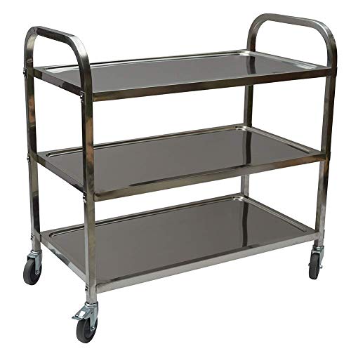 Restaurant Warehouse Schiebestange mit Stahlgriff, hohe Temperaturbeständigkeit, einfach zu montieren, Silber, 95 x 50 x 95 cm (Silber, 85 x 45 x 90 cm) von KLAJHHSSSSSSSSS