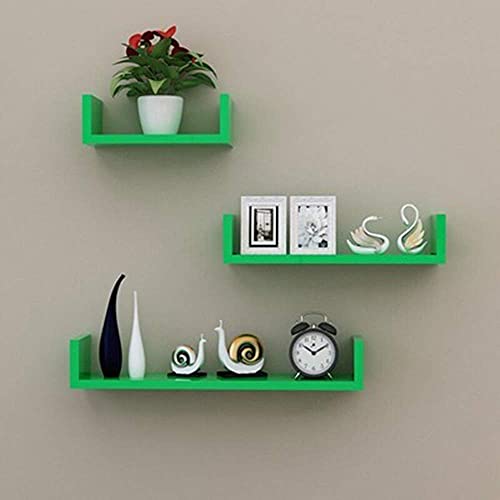 Wandregal Deko Bücherregal Schlafzimmer Wohnzimmer Mehrschichtig Wandregal 3er Set Rosa (Grün) von KLAJHHSSSSSSSSS