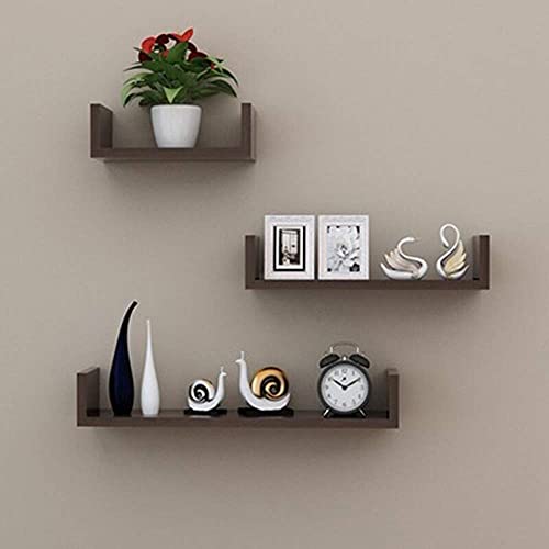 Wandregal Dekoratives Bücherregal Schlafzimmer Wohnzimmer Mehrschichtig Wandmontage 3er Set Rosa (Schwarz) von KLAJHHSSSSSSSSS