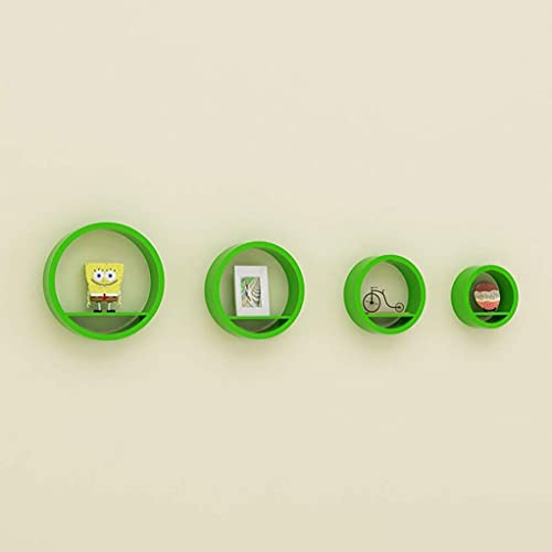 Wandregal – Wandbehang Kreative Kreis Trennwand Wohnzimmer TV Hintergrund Wanddekoration Display Set/H (Grün) von KLAJHHSSSSSSSSS