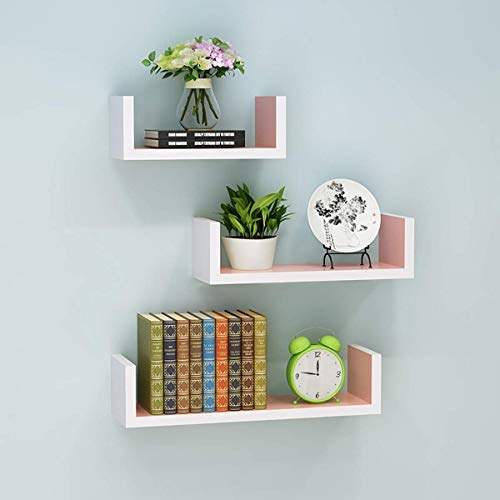 Wandregal Wohnzimmer Schlafzimmer Multiregal Wandmontierter dekorativer Blumenständer (groß, mittel und klein, 3-teiliges Set)/Lila (inneres Pulver) von KLAJHHSSSSSSSSS