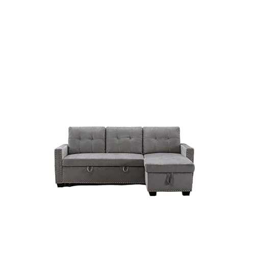 Wendbares Schlafsofa mit Stauraum, L-Form, 2-Sitzer, mit Stauraum, Samt, 190 cm von KLAJHHSSSSSSSSS