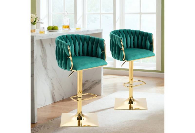 KLAM HOME Barhocker Vintage Barstühle (2 St), mit Rückenlehne und Fußstütze Counter Höhe Esszimmerstuhl), Für Kücheninsel Esszimmer Bar Theke Potluck Party Lounge Bereich von KLAM HOME