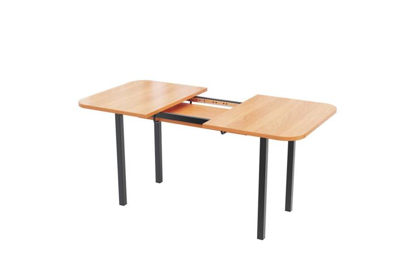 KLAM HOME Esstisch Klassischer ausziehbarer Esstisch Tisch 120/160CM für 4-6 Personen (hochfeste Legierungsstütze), Abgerundetes Eckendesign zur Vermeidung von Verletzungen von KLAM HOME