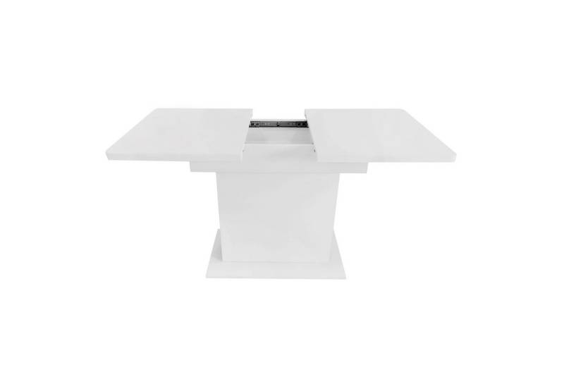KLAM HOME Esstisch Küchentisch mit Stauraum (Tischplatte bis 130cm ausziehbar), 110x70x75 cm Esstisch Freizeittisch Couchtisch aus Metall und MDF von KLAM HOME
