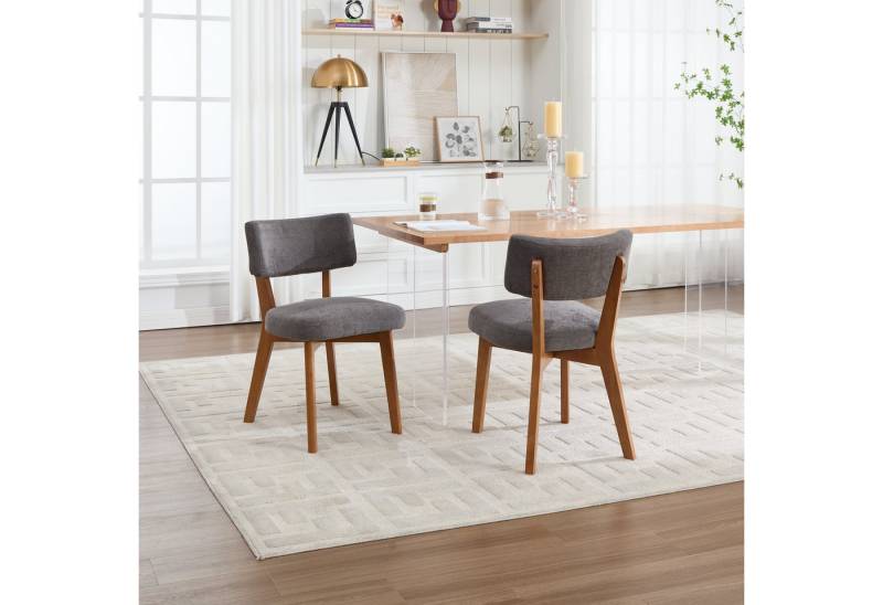 KLAM HOME Esszimmerstuhl Moderne Mid-Century-Stil Esszimmerstuhl Satz von 2, Massivholz Beine Stoff gepolsterten Sitz für Küche,Esszimmer oder Büro KLAM HOME Esszimmerstuhl Moderne Mid-Century-Stil Esszimmerstuhl Satz von 2, Massivholz Beine Stoff gepolsterten Sitz für Küche,Esszimmer oder Büro von KLAM HOME