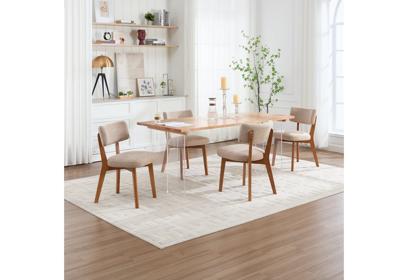 KLAM HOME Esszimmerstuhl Moderne Mid-Century-Stil Esszimmerstuhl Satz von 2, Massivholz Beine Stoff gepolsterten Sitz für Küche,Esszimmer oder Büro KLAM HOME Esszimmerstuhl Moderne Mid-Century-Stil Esszimmerstuhl Satz von 2, Massivholz Beine Stoff gepolsterten Sitz für Küche,Esszimmer oder Büro von KLAM HOME