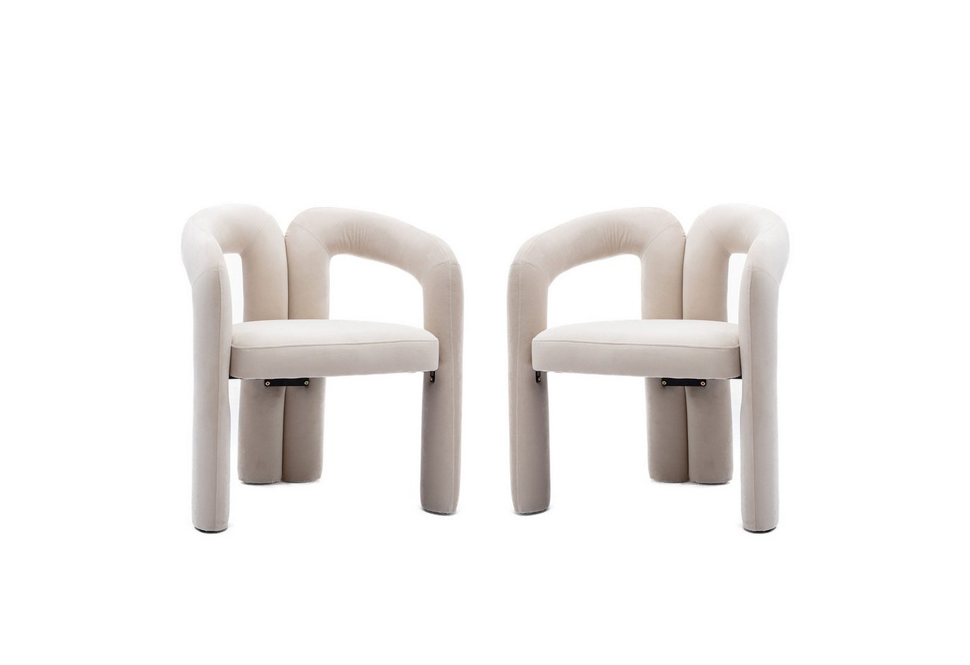 KLAM HOME Esszimmerstuhl Samt moderne Design Polsterstuhl mit Armlehne (gepolsterte dekorative Stühle/Esszimmerstühle 2er Set, 2 St), Wohnzimmer Küche Sessel 2-Stück/Satz Freizeitstühle von KLAM HOME