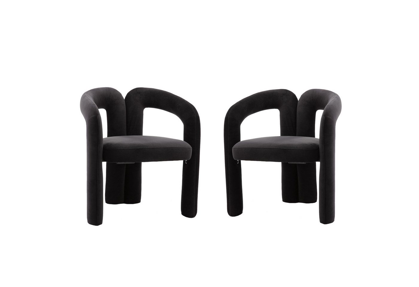 KLAM HOME Esszimmerstuhl Samt moderne Design Polsterstuhl mit Armlehne (gepolsterte dekorative Stühle/Esszimmerstühle 2er Set, 2 St), Wohnzimmer Küche Sessel 2-Stück/Satz Freizeitstühle von KLAM HOME