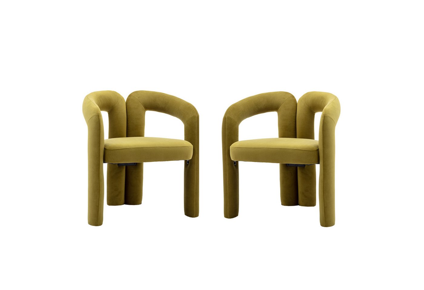 KLAM HOME Esszimmerstuhl Samt moderne Design Polsterstuhl mit Armlehne (gepolsterte dekorative Stühle/Esszimmerstühle 2er Set, 2 St), Wohnzimmer Küche Sessel 2-Stück/Satz Freizeitstühle von KLAM HOME