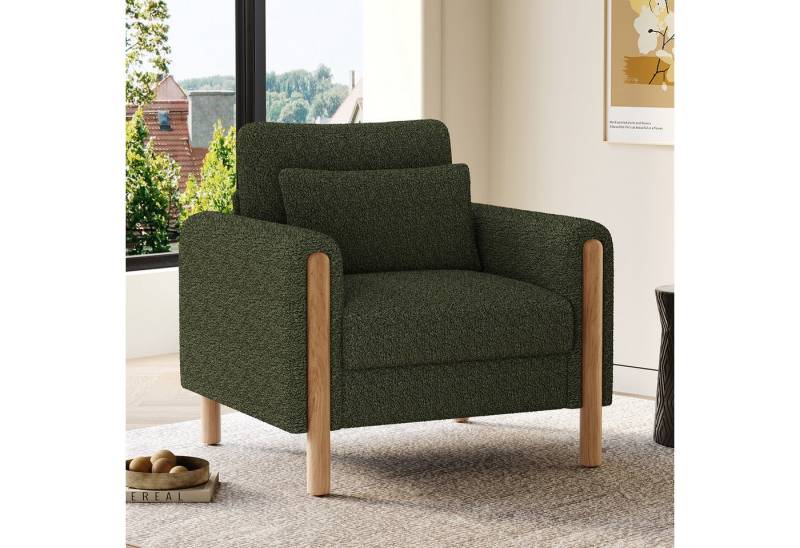 KLAM HOME Relaxsessel Moderne Armlehnenstuhl mit Dickem Kissen, Komfortabler Sessel (Bequemer Einzel-Sessel mit Weicher Polsterung), Relaxsessel für Wohnzimmer, Büro oder Schlafzimmer von KLAM HOME