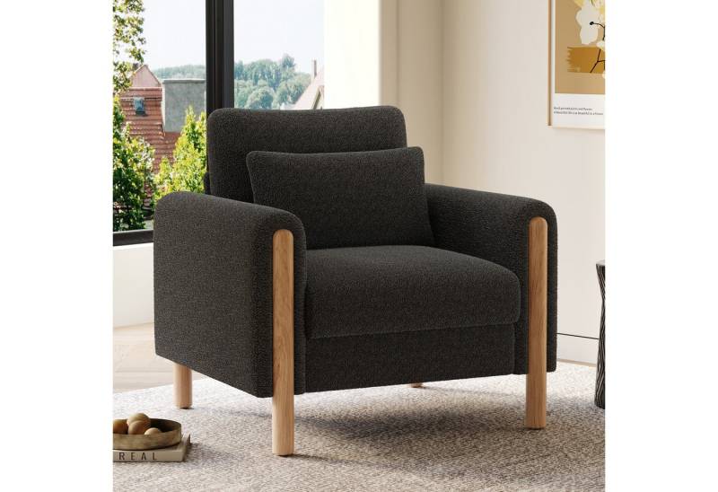 KLAM HOME Relaxsessel Moderne Armlehnenstuhl mit Dickem Kissen, Komfortabler Sessel (Bequemer Einzel-Sessel mit Weicher Polsterung), Relaxsessel für Wohnzimmer, Büro oder Schlafzimmer von KLAM HOME