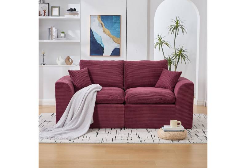 KLAM HOME Sessel Moderner Cord Sessel Einzelsitzer im Nordischen Stil (Dunkelgraues Sofa mit Hochwertigem Bezug), Hoch elastischer Schaumstoff für maximalen Sitzkomfort von KLAM HOME