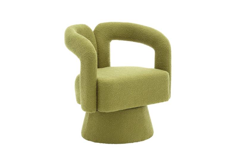 KLAM HOME Stuhl Drehstuhl 360-Grad-Schwenk-Cuddle-Fass-Bürostuhl (runde Sessel mit breiter Polsterung, flauschigem Stoffstuhl, 1 St), für Wohnzimmer, Schlafzimmer, Büro, Wartezimmer von KLAM HOME