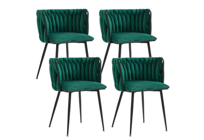 KLAM HOME Stuhl Polsterstuhl Wohnzimmerstuhl Modernes luxuriöses Samt-Esszimmerstuhl (2/4/6 Stück, schwarzem Gestell, 2 St), für Esszimmer, Wohnzimmer und Schlafzimmer von KLAM HOME