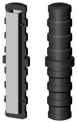 1 Steckverbinder - Rohrverbinder für Rundrohre, Kunststoff/Polyamid, Schwarz (Mit Stahlkern, 25 x 25 x 1,5 mm) von KLAMA