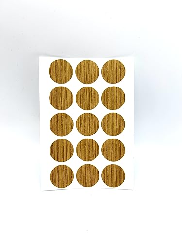 15x Selbstklebende Abdeckkappen für Schrauben, Bohrlöcher & kleine Macken - Universell einsetzbare Schraubenabdeckung (Eiche, Ø 20 mm) von KLAMA