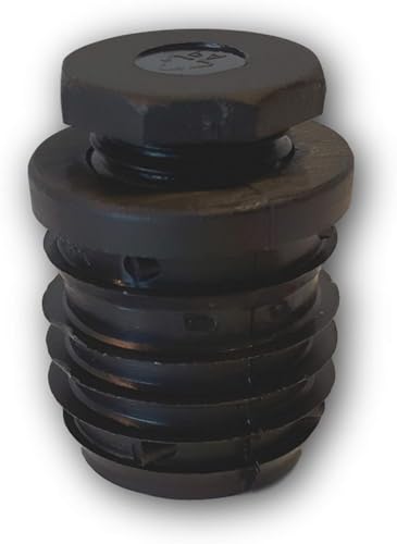 1x Verstellgleiter für Rundrohre mit Kunststoffgewinde, Schwarz (38 mm) von KLAMA
